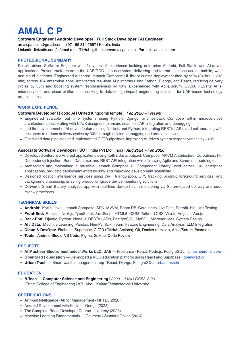 Resume preview